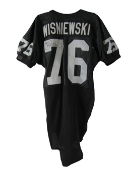 1992 Steve Wisniewski Game Worn  and Signed Los Angeles Raiders Home Jersey MEARS 10